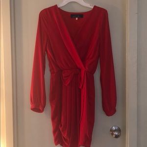 Blue Rain Red Mini Dress